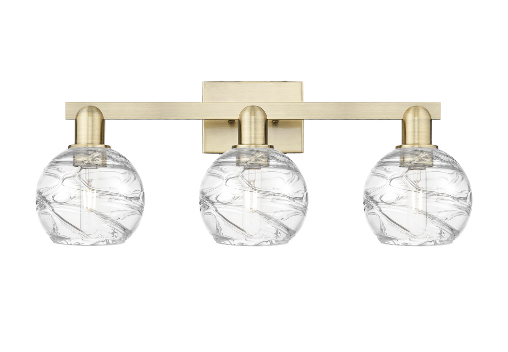 Athens Deco Swirl - 3 Light - 26 inch - Antique Brass - Bath Vanity Light