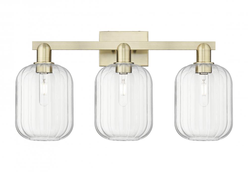 Preston Cylinder - 3 Light - 26 inch - Antique Brass - Bath Vanity Light