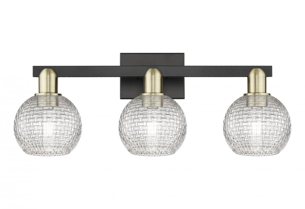 Athens - 3 Light - 25 inch - Black Antique Brass - Bath Vanity Light