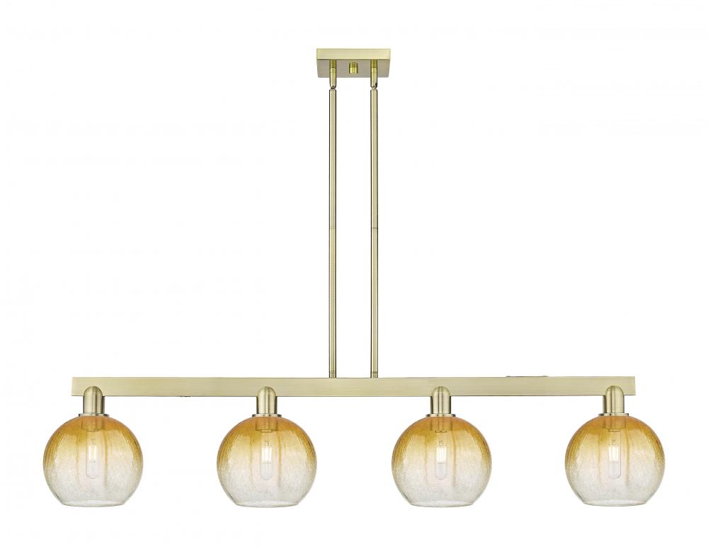 Brookhaven Globe - 4 Light - 48 inch - Antique Brass - Stem hung - Island Light