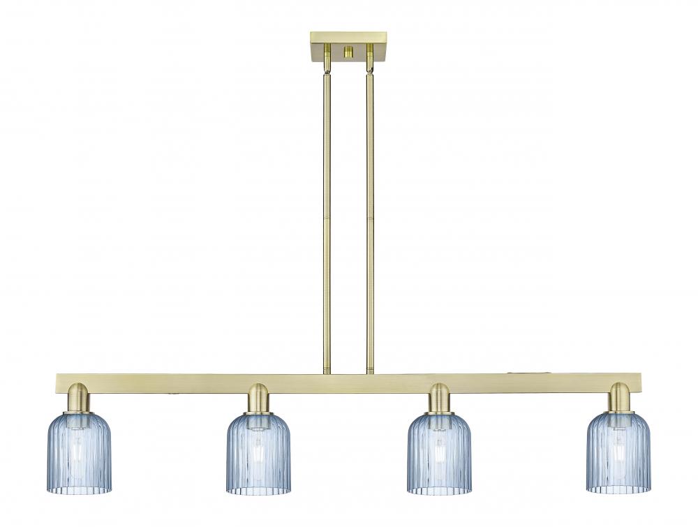 Bridal Veil - 4 Light - 48 inch - Antique Brass - Stem hung - Island Light