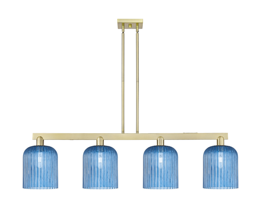 Bridal Veil - 4 Light - 51 inch - Antique Brass - Stem hung - Island Light