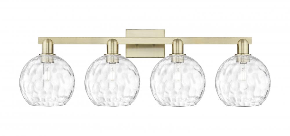 Athens Water Glass - 4 Light - 35 inch - Antique Brass - Bath Vanity Light