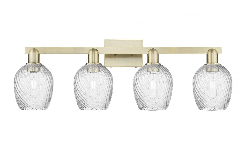 Salina - 4 Light - 33 inch - Antique Brass - Bath Vanity Light