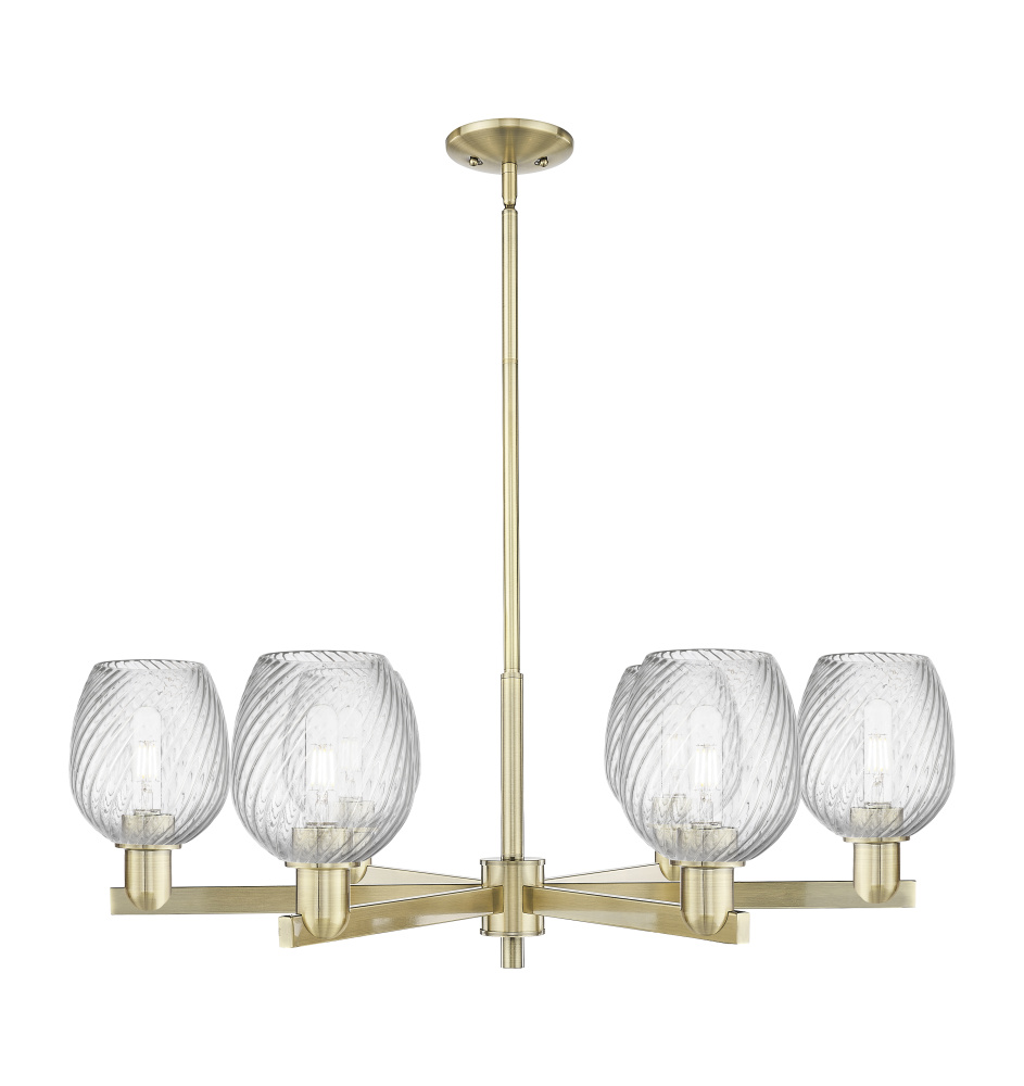 Salina - 6 Light - 36 inch - Antique Brass - Stem hung - Chandelier