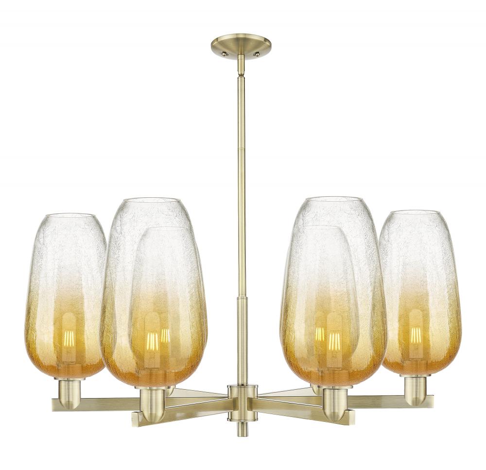 Brookhaven Flute - 6 Light - 24 inch - Antique Brass - Chandelier