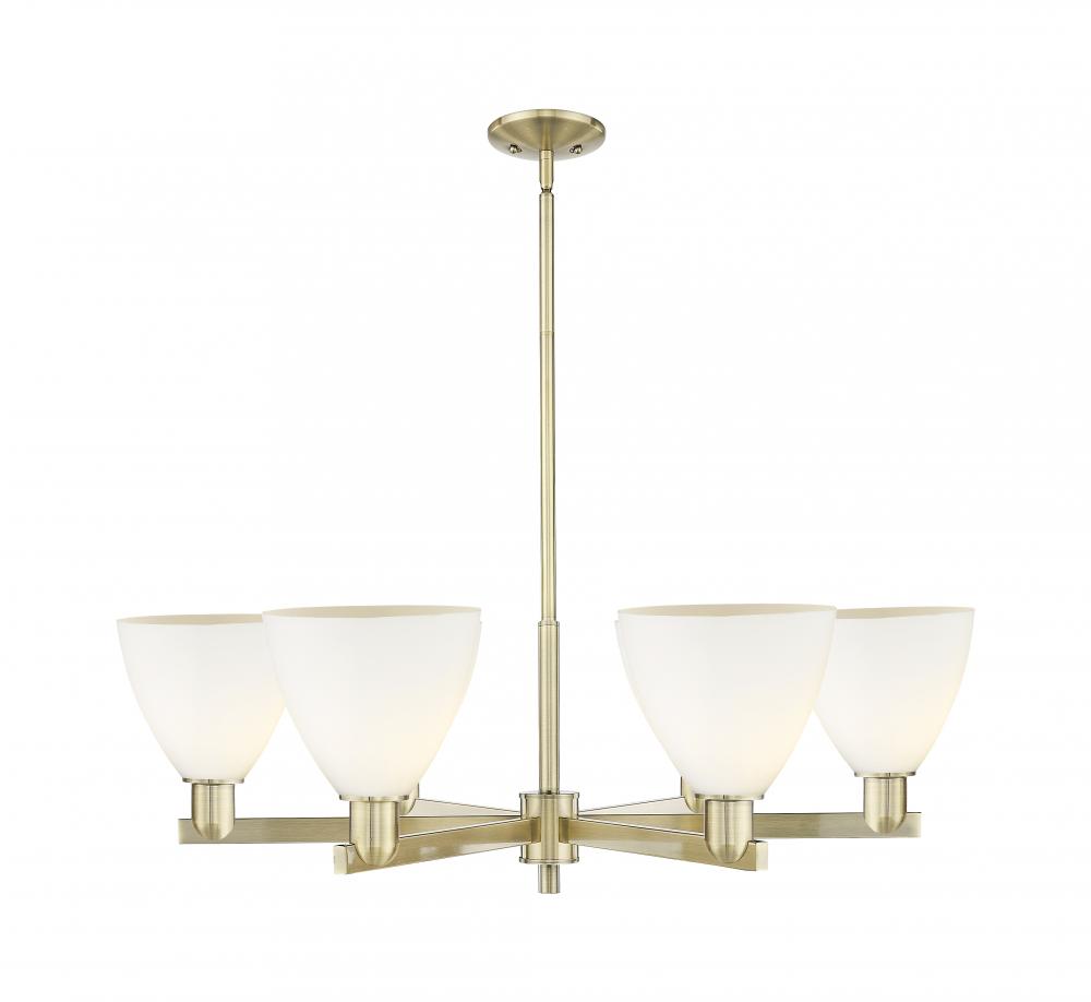 Bristol - 6 Light - 37 inch - Antique Brass - Stem hung - Chandelier