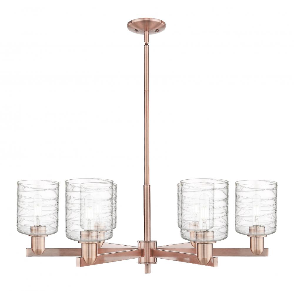 Cobbleskill - 6 Light - 35 inch - Antique Copper - Stem hung - Chandelier
