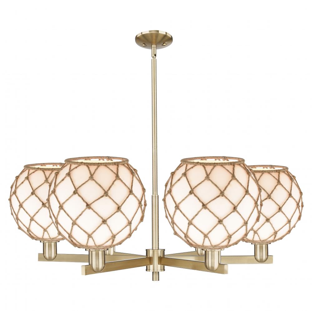 Farmhouse Rope - 6 Light - 40 inch - Champagne Bronze - Stem hung - Chandelier