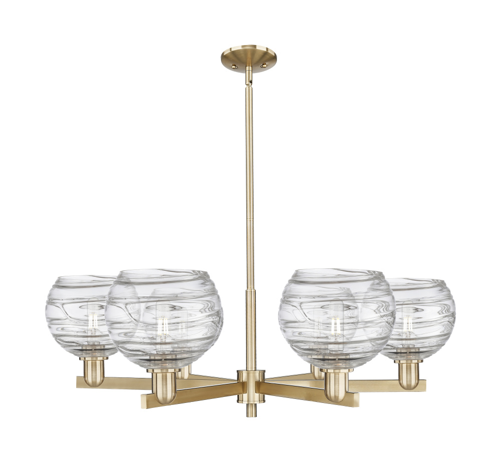 Athens Deco Swirl - 6 Light - 38 inch - Champagne Bronze - Stem hung - Chandelier