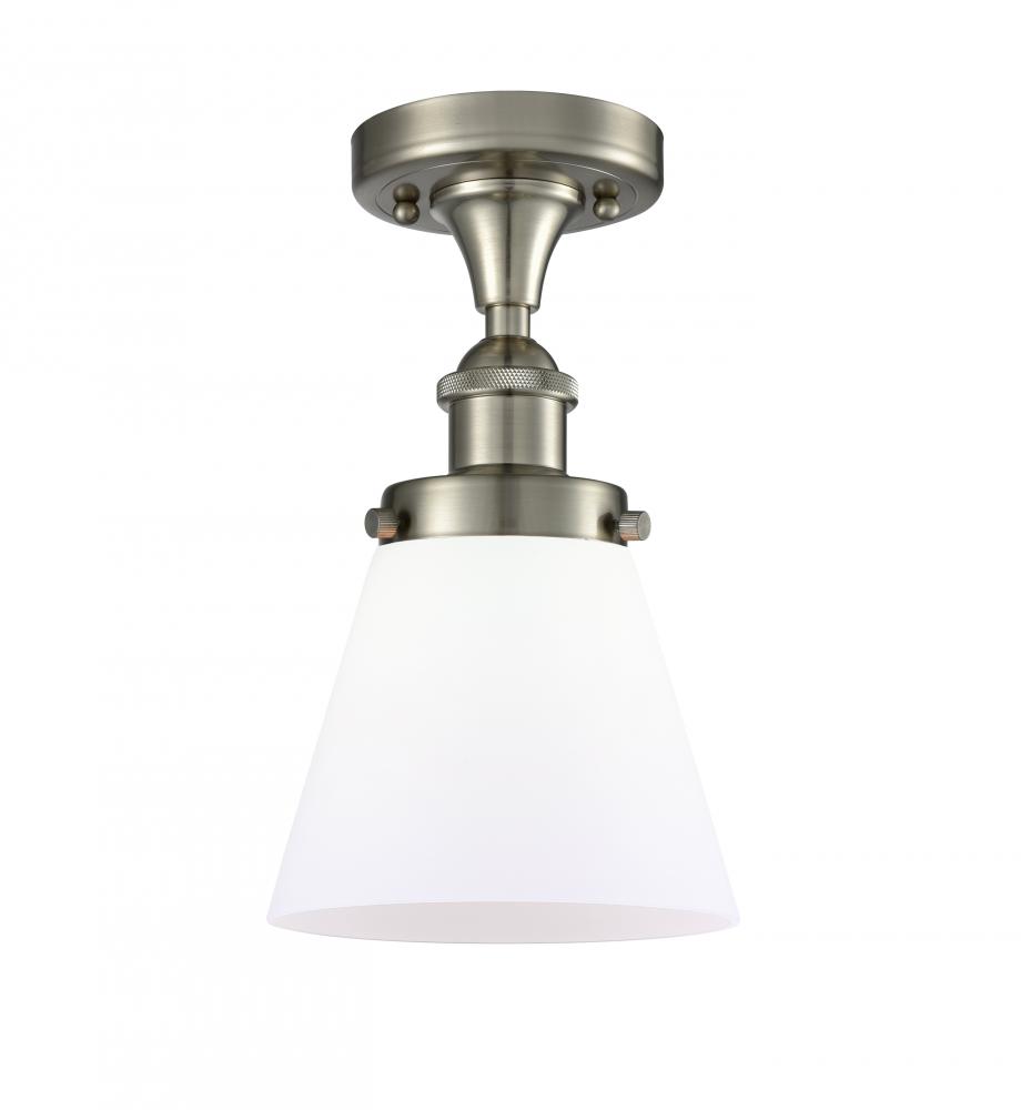 Cone - 1 Light - 6 inch - Brushed Satin Nickel - Semi-Flush Mount