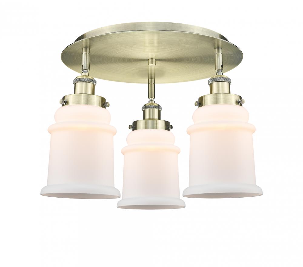 Canton - 3 Light - 18 inch - Antique Brass - Semi-Flush Mount