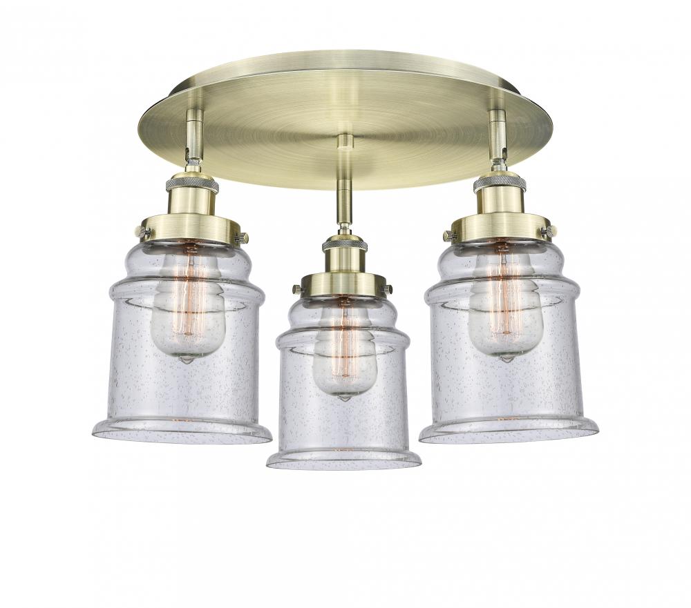 Whitney - 3 Light - 18 inch - Antique Brass - Semi-Flush Mount