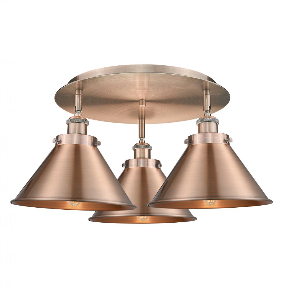 Ballston Urban - 3 Light - 20 inch - Antique Copper - Semi-Flush Mount