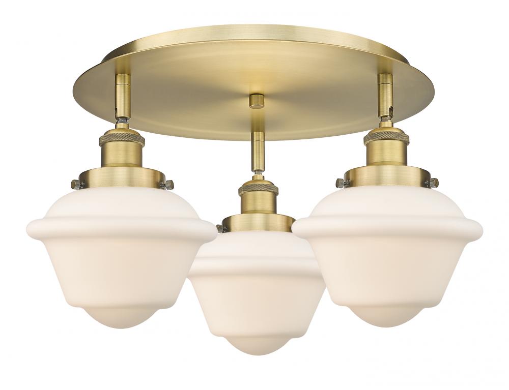 Oxford - 3 Light - 19 inch - Brushed Brass - Semi-Flush Mount