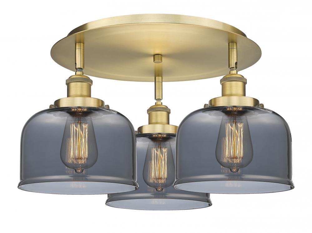 Cone - 3 Light - 20 inch - Brushed Brass - Flush Mount