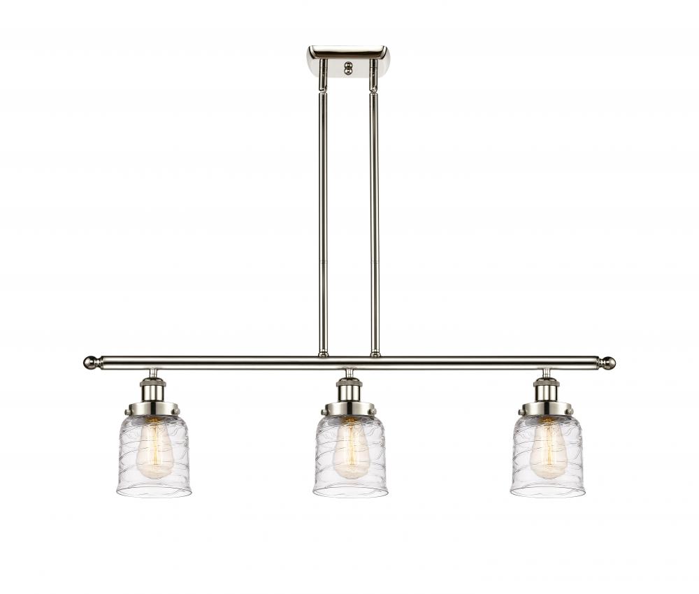 Bell - 3 Light - 36 inch - Polished Nickel - Stem Hung - Island Light