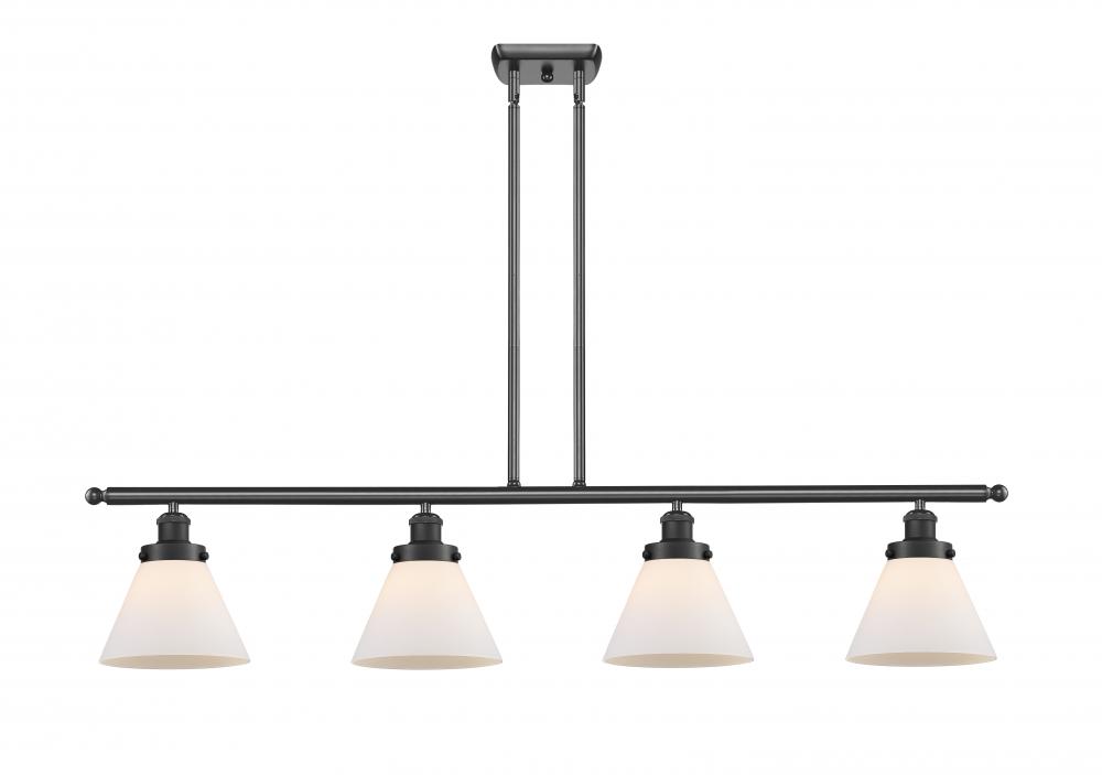 Cone - 4 Light - 48 inch - Matte Black - Stem Hung - Island Light