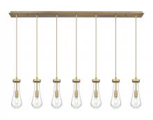 Innovations Lighting 127-451-1P-BB-G451-4CL - Owego - 7 Light - 49 inch - Brushed Brass - Linear Pendant