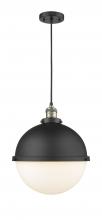 Innovations Lighting 201C-BAB-HFS-121-BK - Hampden - 1 Light - 13 inch - Black Antique Brass - Cord hung - Pendant