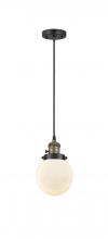Innovations Lighting 201CSW-BAB-G201-6 - Beacon - 1 Light - 6 inch - Black Antique Brass - Cord hung - Mini Pendant