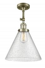 Innovations Lighting 201F-AB-G44-L - Cone - 1 Light - 12 inch - Antique Brass - Adjustable Semi-Flush Mount