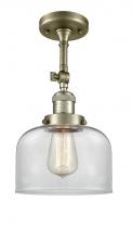 Innovations Lighting 201F-AB-G72-LED - Bell - 1 Light - 8 inch - Antique Brass - Adjustable Semi-Flush Mount