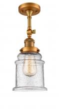 Innovations Lighting 201F-BB-G184 - Canton - 1 Light - 6 inch - Brushed Brass - Adjustable Semi-Flush Mount
