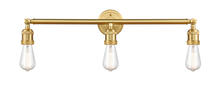 Innovations Lighting 205NH-SG - Bare Bulb 3 Light Bath Vanity Light