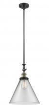Innovations Lighting 206-BAB-G42-L - Cone - 1 Light - 12 inch - Black Antique Brass - Stem Hung - Adjustable Mini Pendant