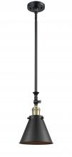 Innovations Lighting 206-BAB-M13-BK - Appalachian - 1 Light - 8 inch - Black Antique Brass - Stem Hung - Adjustable Mini Pendant