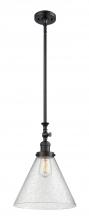 Innovations Lighting 206-BK-G44-L - Cone - 1 Light - 12 inch - Matte Black - Stem Hung - Adjustable Mini Pendant