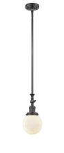 Innovations Lighting 206-OB-G201-6 - Beacon - 1 Light - 6 inch - Oil Rubbed Bronze - Stem Hung - Adjustable Mini Pendant