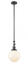 Innovations Lighting 206-OB-G201-8 - Beacon - 1 Light - 8 inch - Oil Rubbed Bronze - Stem Hung - Adjustable Mini Pendant