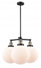 Innovations Lighting 207-BAB-G201-10 - Beacon - 3 Light - 24 inch - Black Antique Brass - Stem Hung - Chandelier