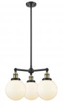 Innovations Lighting 207-BAB-G201-8 - Beacon - 3 Light - 22 inch - Black Antique Brass - Stem Hung - Chandelier
