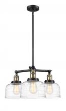Innovations Lighting 207-BAB-G713 - Bell - 3 Light - 22 inch - Black Antique Brass - Stem Hung - Chandelier