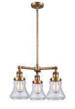 Innovations Lighting 207-BB-G192 - Bellmont - 3 Light - 18 inch - Brushed Brass - Stem Hung - Chandelier