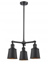 Innovations Lighting 207-BK-M9-BK - Addison - 3 Light - 19 inch - Matte Black - Stem Hung - Chandelier