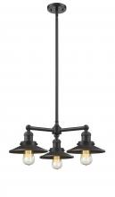 Innovations Lighting 207-OB-M5 - Railroad - 3 Light - 19 inch - Oil Rubbed Bronze - Stem Hung - Chandelier