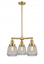 Innovations Lighting 207-SG-G142 - Chatham - 3 Light - 24 inch - Satin Gold - Stem Hung - Chandelier