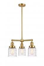 Innovations Lighting 207-SG-G513 - Bell - 3 Light - 19 inch - Satin Gold - Stem Hung - Chandelier