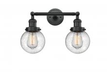 Innovations Lighting 208-BK-G204-6 - Beacon - 2 Light - 17 inch - Matte Black - Adjustable Bath Vanity Light