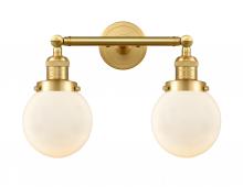 Innovations Lighting 208-SG-G201-6 - Beacon - 2 Light - 17 inch - Satin Gold - Adjustable Bath Vanity Light