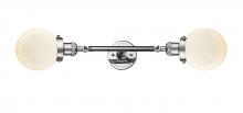 Innovations Lighting 208L-PC-G201-6 - Beacon - 2 Light - 6 inch - Polished Chrome - Adjustable Bath Vanity Light