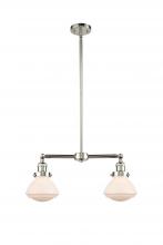 Innovations Lighting 209-PN-G321 - Olean - 2 Light - 22 inch - Polished Nickel - Stem Hung - Adjustable Island Light