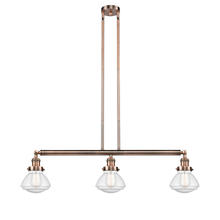 Innovations Lighting 213-AC-G324 - Olean - 3 Light - 39 inch - Antique Copper - Stem Hung - Adjustable Island Light