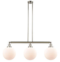 Innovations Lighting 213-PN-G201-10 - Beacon - 3 Light - 42 inch - Polished Nickel - Stem Hung - Adjustable Island Light