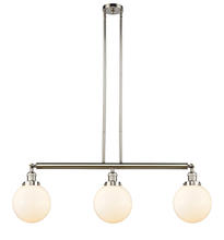 Innovations Lighting 213-PN-G201-8 - Beacon - 3 Light - 41 inch - Polished Nickel - Stem Hung - Adjustable Island Light