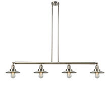 Innovations Lighting 214-PN-M1 - Railroad - 4 Light - 53 inch - Polished Nickel - Stem Hung - Adjustable Island Light